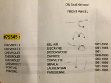 Charger l'image dans la galerie, 7934S PAIR of oil seal Front wheel Chevrolet , Pontiac 61 62 63 64 65 66 67 68 Shipping include