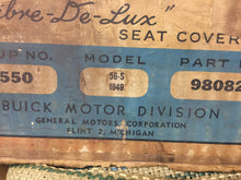 Charger l'image dans la galerie, NOS GM RARE ACCESSORY Buick Super Sedanette 1949 model 56S seat cover Fibre De Lux 980829 SHIPPING INCLUDE