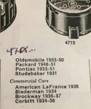 Load image into Gallery viewer, 4708 nors distributor cap 8 cyl repl. 1837974 Buick Cadillac Chrysler DeSoto Dodge Graham LaSalle Oldsmobile Packard Pontiac Reo Studebaker 1930 31 32 33 34 35 36 37 38 39 40 41 42 47 48 49 50 51 60$ SHIPPING INCLUDE (Copie)