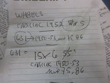 Load image into Gallery viewer, GM Cadillac 1952 HEARSE set of 5 rim/wheels 50 51 52 53 serie 75, 86 You pay shipping cost directly to UPS