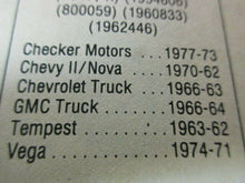 Charger l'image dans la galerie, Chevy II Nova Chev truck GMC Tempest Vega 62 63 64 65 66 67 68 69 70 71 72 73 74