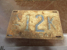 Charger l'image dans la galerie, USA vintage collectible NEW-JERSEY 12 K license plate 1947 47
