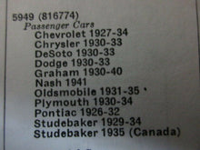 Charger l'image dans la galerie, Chevrolet Olds Pontiac Studebaker Plymouth 26 27 28 29 30 31 32 33 34 35 36 3740