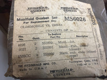 Load image into Gallery viewer, MS-6026 NORS manifold gasket set Oldsmobile 49 50 51 52 53 V8  85$ shipping include
