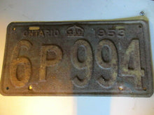 Charger l&#39;image dans la galerie, 1953 Canada vintage collectible Ontario license plate 53
