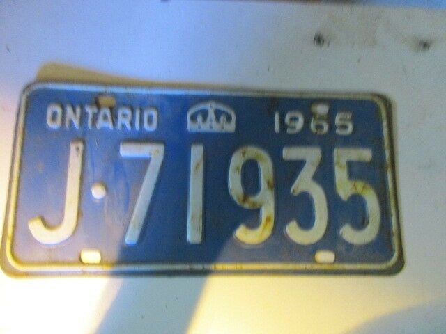 1965 Canada vintage collectible Ontario license plate 65