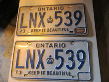 Charger l&#39;image dans la galerie, 1973 Canada vintage collectible Ontario license plate  73 Pair
