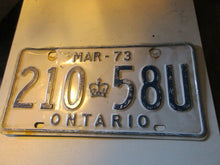 Charger l&#39;image dans la galerie, 1973 Canada vintage collectible Ontario license plate  73
