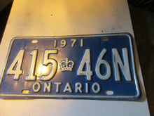 Charger l&#39;image dans la galerie, 1971 Canada vintage collectible Ontario license plate  71 N
