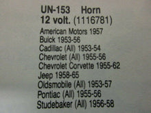 Charger l&#39;image dans la galerie, AMC GM Jeep Studebaker 53 54 55 56 57 58 59 60 61 62 63 65 12v horn relay UN-153

