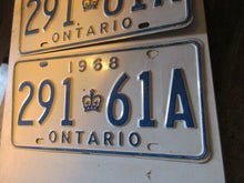Charger l&#39;image dans la galerie, 1968 Canada vintage collectible Ontario license plate  68 Pair
