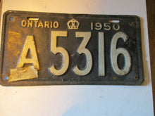 Charger l&#39;image dans la galerie, 1950 Canada vintage collectible Ontario license plate 50 A
