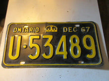 Charger l&#39;image dans la galerie, 1967 Canada vintage collectible Ontario license plate DEC 67
