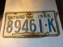Charger l&#39;image dans la galerie, 1966 Canada vintage collectible Ontario license plate 66 K
