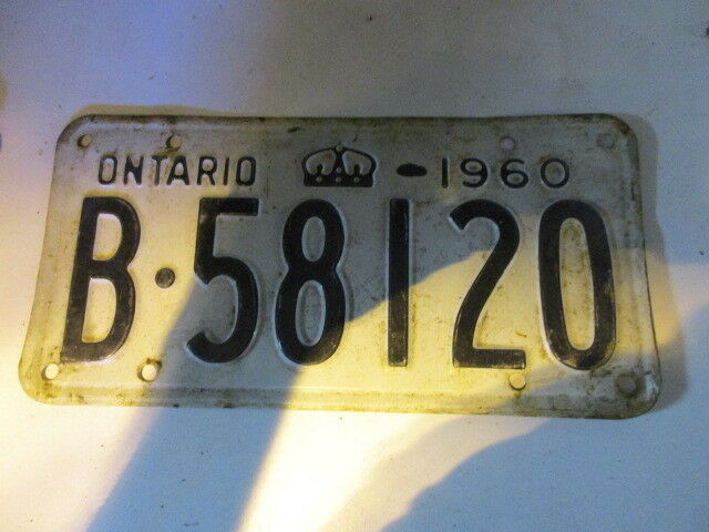 1960 Canada vintage collectible Ontario license plate 60 B