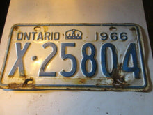 Charger l&#39;image dans la galerie, 1966 Canada vintage collectible Ontario license plate 66 X
