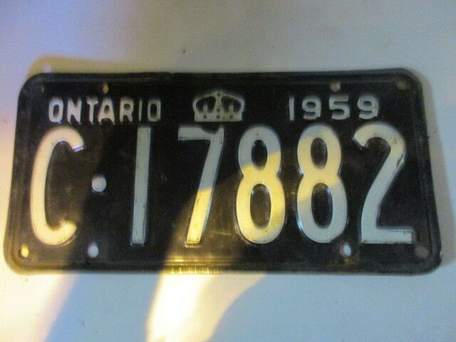 1959 Canada vintage collectible Ontario license plate 59 C