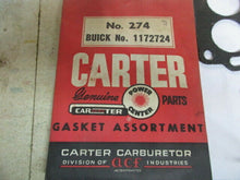 Charger l&#39;image dans la galerie, 1172724 NOS CARTER #274 carburetor 2bbl gasket set Buick 1955 1956 55 56
